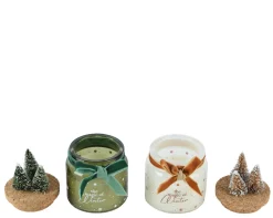 ohgreen Thema Cosy|Kerstdecoratie|Kaars strik fluweel kerstboom