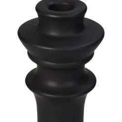 ohgreen Sfeermakers|Kandelaar fijn aardewerk zwart 8x8x18cm