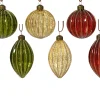 ohgreen Thema Classic|Kerstballen|Kerstbal glas lijnen glitters