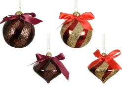 ohgreen Thema Classic|Kerstballen|Kerstbal glas strik en glitters