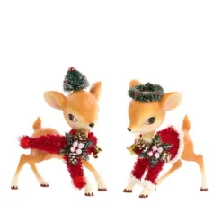 ohgreen Kerstdecoratie|Kerstbambi of hert met boom of krans