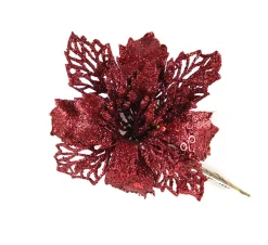 ohgreen Kerstornamenten|Kerstster op clip wijnrood