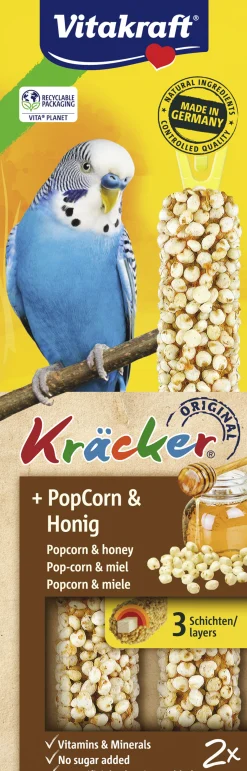 ohgreen Vogels Voeding|Kräcker® popcorn & honing| 2stuks| parkieten