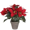 ohgreen Kerstdecoratie|Kunststof poinsettia in pot