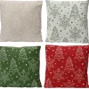 ohgreen Kerstdecoratie|Kussen 4 assortie kerstboom sneeuwvlok 40cm