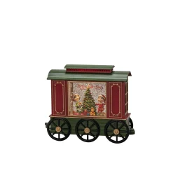 ohgreen Deco Verlichting Binnen|Led kerstlantaarn treinwagon met kinderen, kerstboom en kerstcadeaus