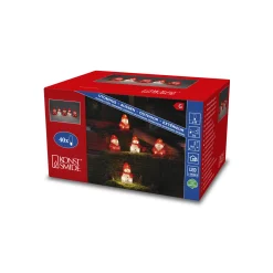 ohgreen Deco Verlichting Buiten|Led lichtsnoer met 3 rode acryl kerstmannen en 2 sneeuwpoppen