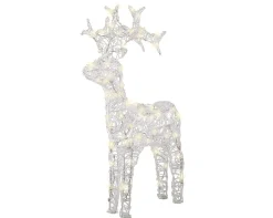 ohgreen Deco Verlichting Buiten|Led rendier zacht acryl reindeer flashing effect 89cm transparant/warm wit