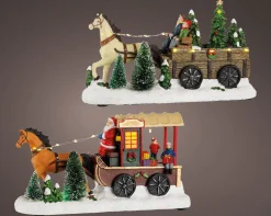 ohgreen Lemax Kerstdorpen|Led scenery paard en kar