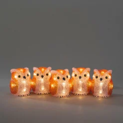 ohgreen Deco Verlichting Buiten|Lichtsnoer 5 acryl uilen 5m 40led warmwit voor buiten