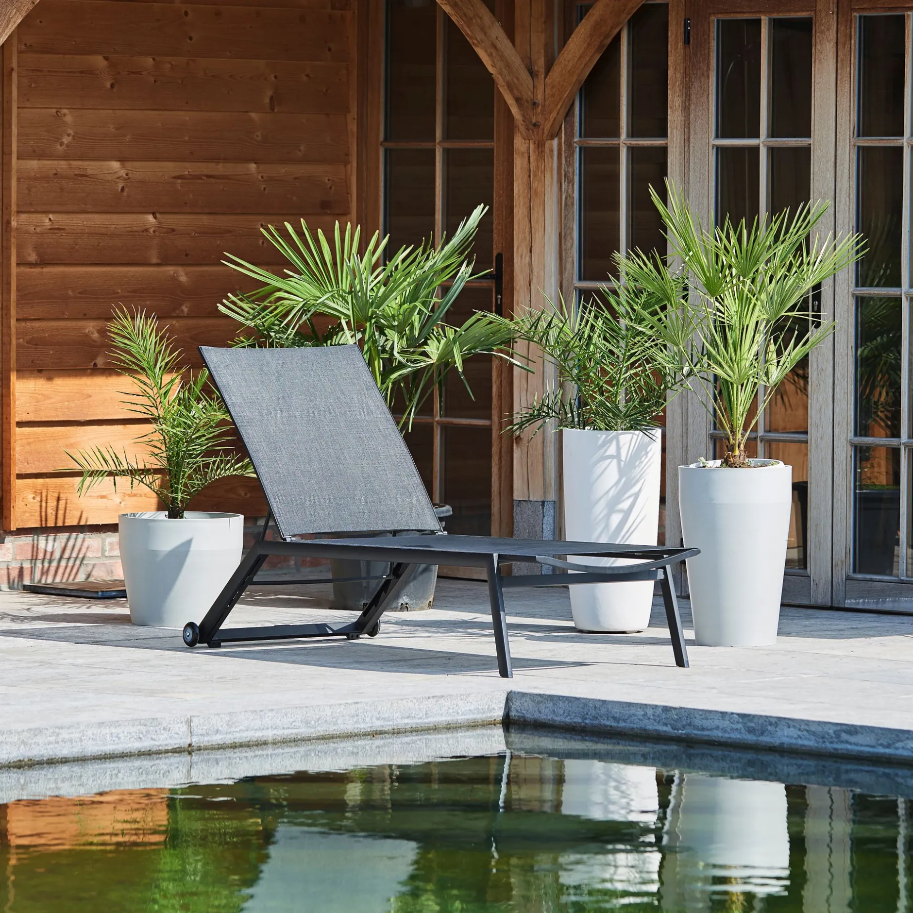 ohgreen Tuinmeubelen|Ligbed Hydra zwart/zwart