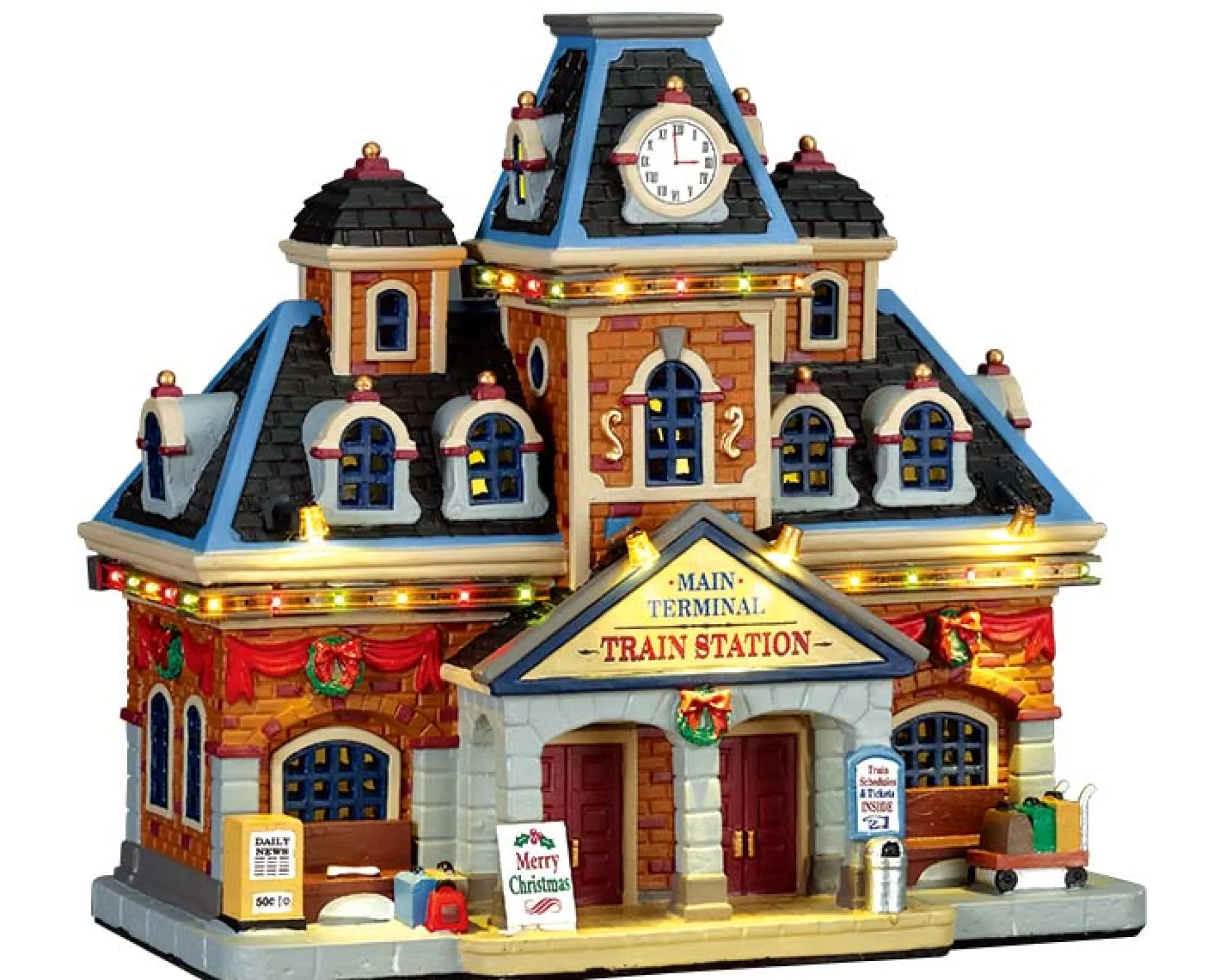 ohgreen Lemax Kerstdorpen|Main terminal treinstation, met 4,5v adapter (eu)