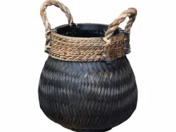 ohgreen Sfeermakers|Mand bamboe zwart d34h24cm