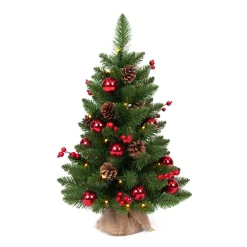 ohgreen Kerstbomen|Kerstbomen Kunststof|Mini kerstboom60cm met 30 lampjes