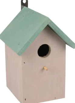 ohgreen Nestkasten|Nestkastje guo hout grijs+groen dak14x14x20cm