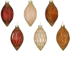 ohgreen Thema Luxury|Kerstornamenten|Olijf glas transparant met strepen goud