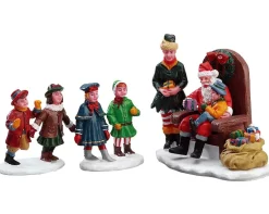 ohgreen Lemax Kerstdorpen|Op bezoek bij de kerstman, set van 3