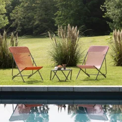 ohgreen Tuinmeubelen|Opvouwbaar ligbed met meerdere standen orange clementine