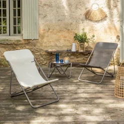 ohgreen Tuinmeubelen|Opvouwbaar ligbed met meerdere standen seigle beige