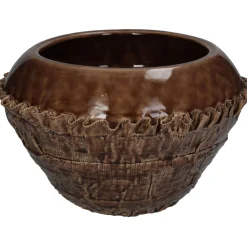 ohgreen Potten En Vazen|Planter fijn aardewerk bruin 31.5x31.5x20cm