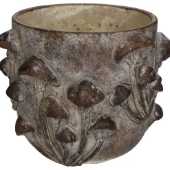 ohgreen Potten En Vazen|Planter paddestoel beton bruin 18.5x18.5x14.5cm