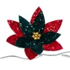 ohgreen Kerstornamenten|Poinsettia bloemclip met pailletten