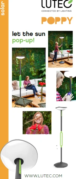 ohgreen Verlichting|Ecocheques|Poppy solar lamp grijs led 8w