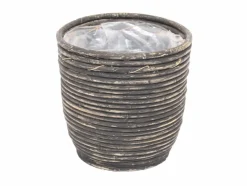 ohgreen Potten En Vazen|Pot round balloon stripe bw d13h11cm