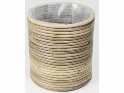 ohgreen Potten En Vazen|Pot round stripe grey d20h20cm