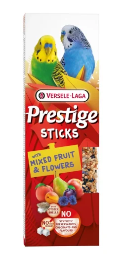 ohgreen Vogels Voeding|Prestige sticks kleine parkieten met gemengd fruit & bloemen - 2 stuks 60g