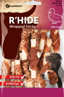 ohgreen Hond Voeding|R'hide duck wrapped stick 7/8mm 6cm 15st 100gr
