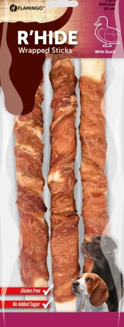 ohgreen Hond Voeding|R'hide staaf met eend 20mm 28cm 3st 280g