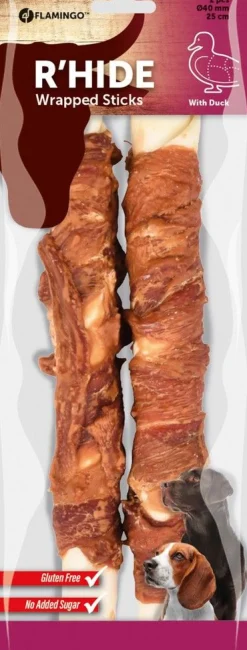 ohgreen Hond Voeding|R'hide staaf met eend 40mm 25cm 2st 240g