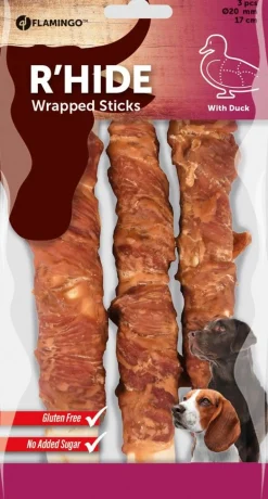 ohgreen Hond Voeding|R'hide staaf met eend 20mm 17cm 3st 155g