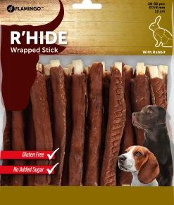 ohgreen Hond Voeding|R'hide stokjes omwikkeld met konijn 7/8mm 12cm 28-32st 350gr