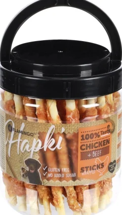 ohgreen Hond Voeding|R'hide stokjes omwikkeld met kip 12cm 7/8mm 600gr