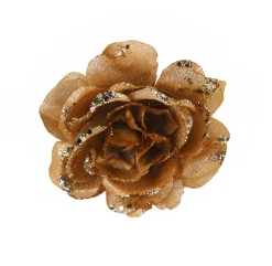 ohgreen Kerstornamenten|Roos op clip glitter vanille