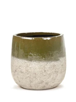ohgreen Potten En Vazen|Rustic Pot dip 16,5x16,5x15,5 grn/znd