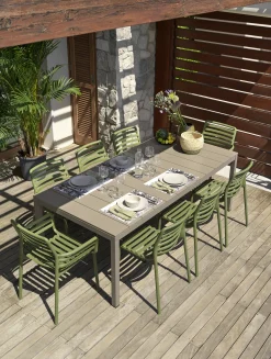 ohgreen Tuinmeubelen|Set: tafel Rio met 8 (arm)stoelen Doga