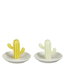 ohgreen Sfeermakers|Sieradenhouder cactus groen geel 2 assorti - h8xd11cm