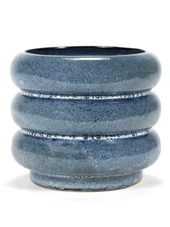 ohgreen Potten En Vazen|Sixties Sierpot l 14,5x14,5x12,5 blauw