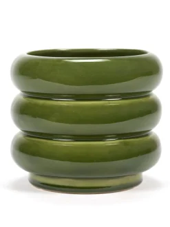 ohgreen Potten En Vazen|Sixties Sierpot l 14,5x14,5x12,5 groen