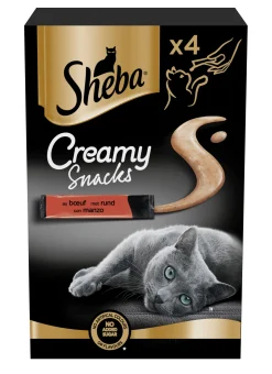 ohgreen Kat Voeding|Snacks voor katten |sheba creamy snack 4x12g rund