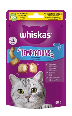ohgreen Kat Voeding|Snacks voor katten |whiskas temptations zalm 60g
