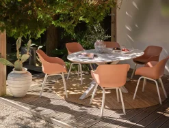 ohgreen Tuinmeubelen|Ecocheques|Stoel Le Soleil wit/roze