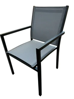 ohgreen Tuinmeubelen|Stoel Lucca antraciet/zilver grijs