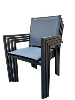 ohgreen Tuinmeubelen|Stoel Lucca antraciet/zilver grijs