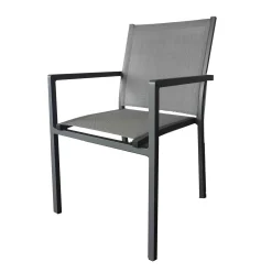 ohgreen Tuinmeubelen|Stoel Lucca antraciet/zilver grijs