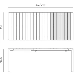 ohgreen Tuinmeubelen|Tevere tafel verlengbaar 147cm antraciet