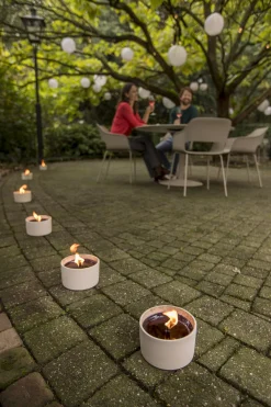 ohgreen Geuren|Tuinkaars in ronde terracotta schaal wit 11u - zwart